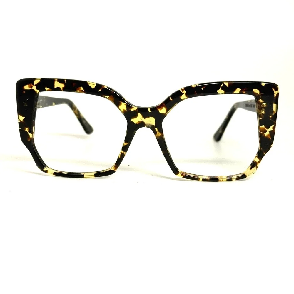 Camilla 907 Tortoise Shell Geometric Cat Eye Eyeglass Frames Italy 54-17-140